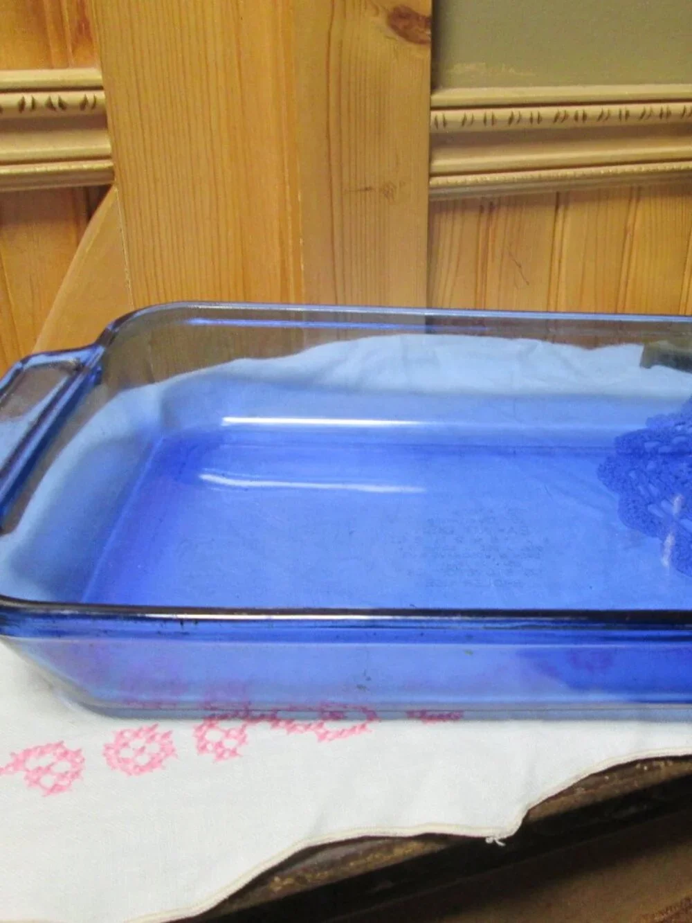 Rare vtg anchor Hocking 2 quart cobalt blue casserole dish 8.5 x 11.5 2 in deep